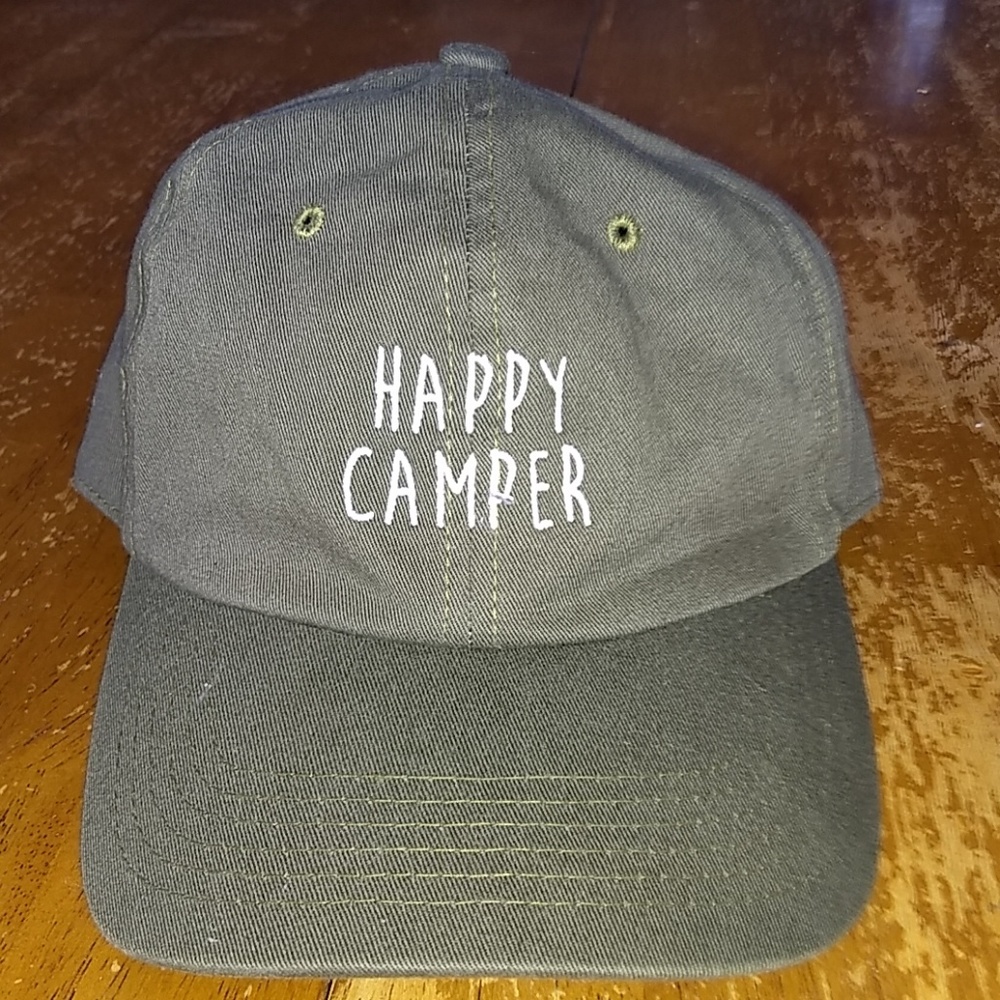 Happy camper baseball cap hat